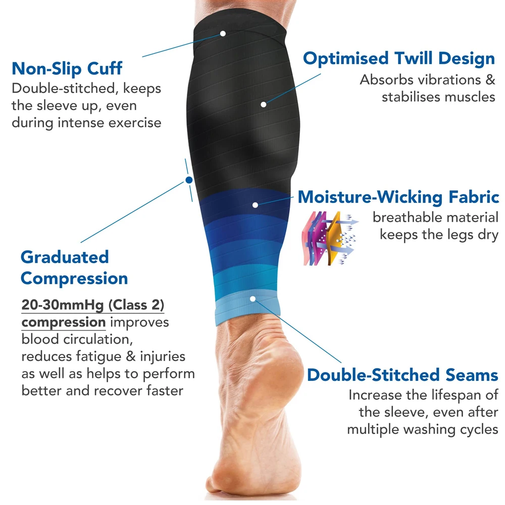 1Pair Sports Calf Compression Sleeves Calf Cramp Shin Splint Support Leg Compression Socks for Pain Relief,Running,Work,Travel