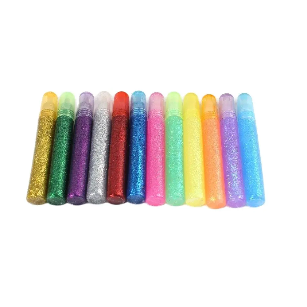 

12 Colors Glitter Powder Super Liquid Glue Paper Flower Crafts DIY Children Art Painting Adhesive Tool Stationery Party Gift