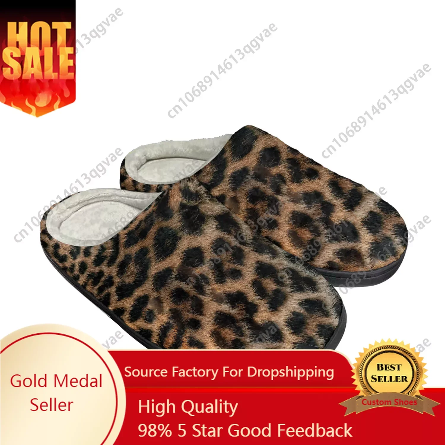 Leopard Print Fashion Home Cotton Custom Slippers Mens Womens Sandals Tide Printed Causal Plush Bedroom Shoes Thermal Slipper