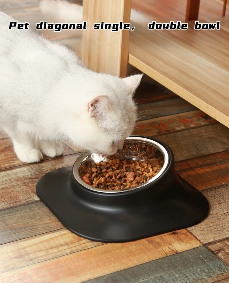 Title 1, Antislip Single Double Dog Bowl With ABS Mat Du...