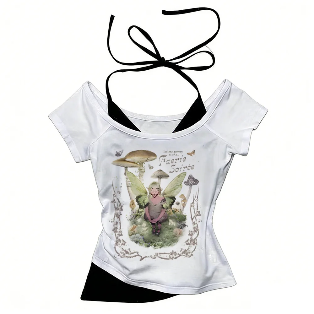 Melanie Matinez Crop Top Damen Kawaii lustiges Grunge Emo Harajuku T-Shirt Goth Kawaii Manga süßes Meme
