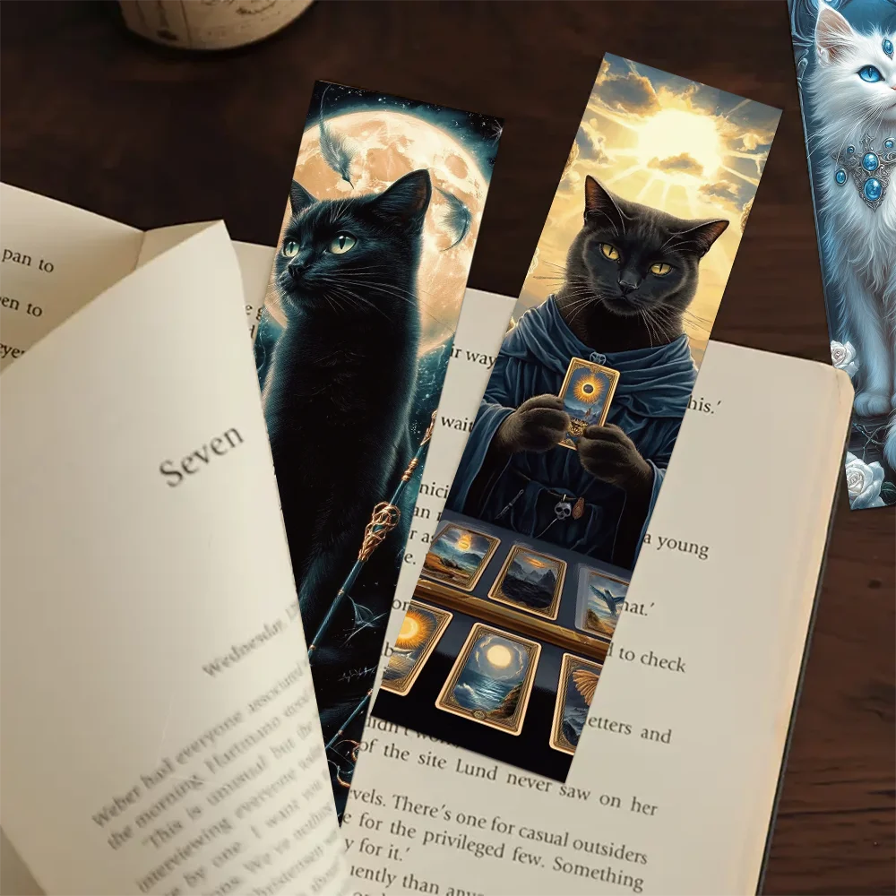 30pcs cat tarot bookmarks decorative reading books page markers paper cards creative gifts page markers diy bookmarks