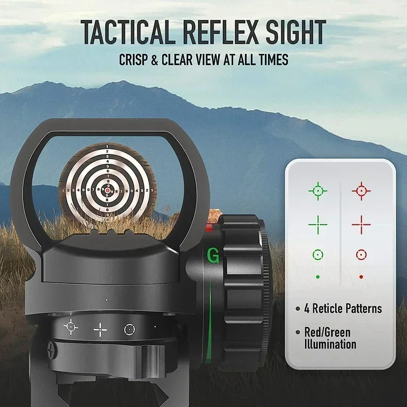 Tactical Reflex Sight Tactical Reflex Sight Red Green Laser Reflex Holographic Optic Scope Red Dot Sight Airgun Scope Hunting 20mm Rail Mount AK
