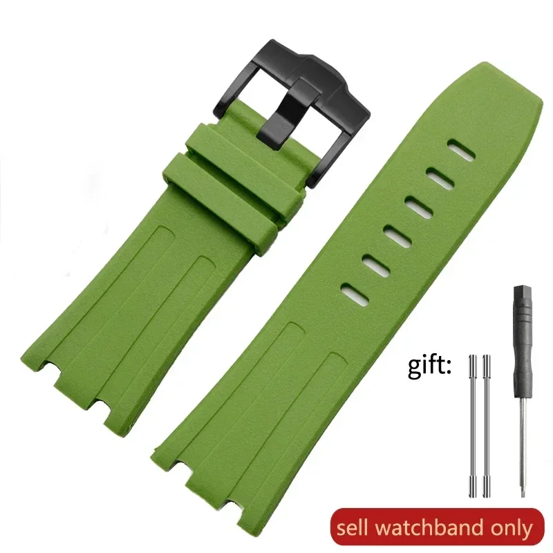 Premium Men's Waterproof Rubber Silicone Watchband - 28mm Strap