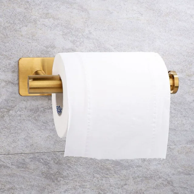 Porte-papier adhésif en acier inoxydable brossé or noir blanc support cuisine salle de bains papier toilette serviette rouleau étagère mouchoirs accrocher 4