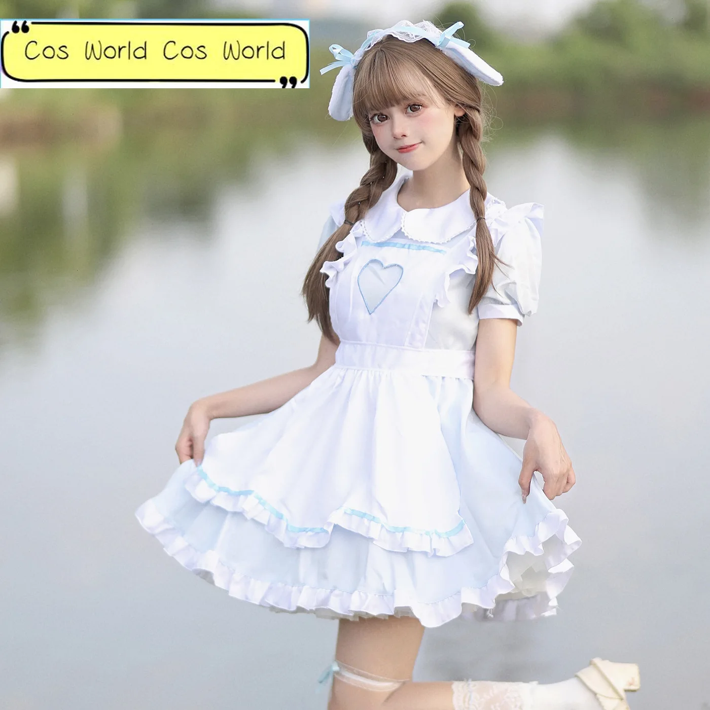 

Halloween Role Play Women Girls Lolita Daily Suit Rabbit Maid Cosplay Cute Japan Style Outfit Housemaid Blue Cosplay Costume