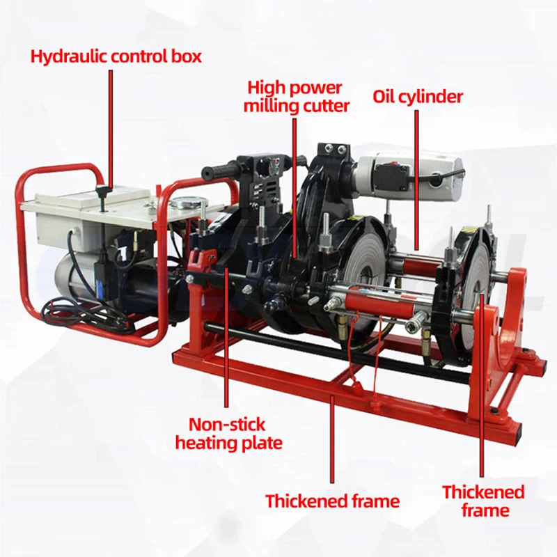 Hydraulic 4 Ring Butt Welding Machine 63-315MM PE Pipe Butt Welding Machine Water Pipe Hot-melt Machine Water Electricity Weld 5