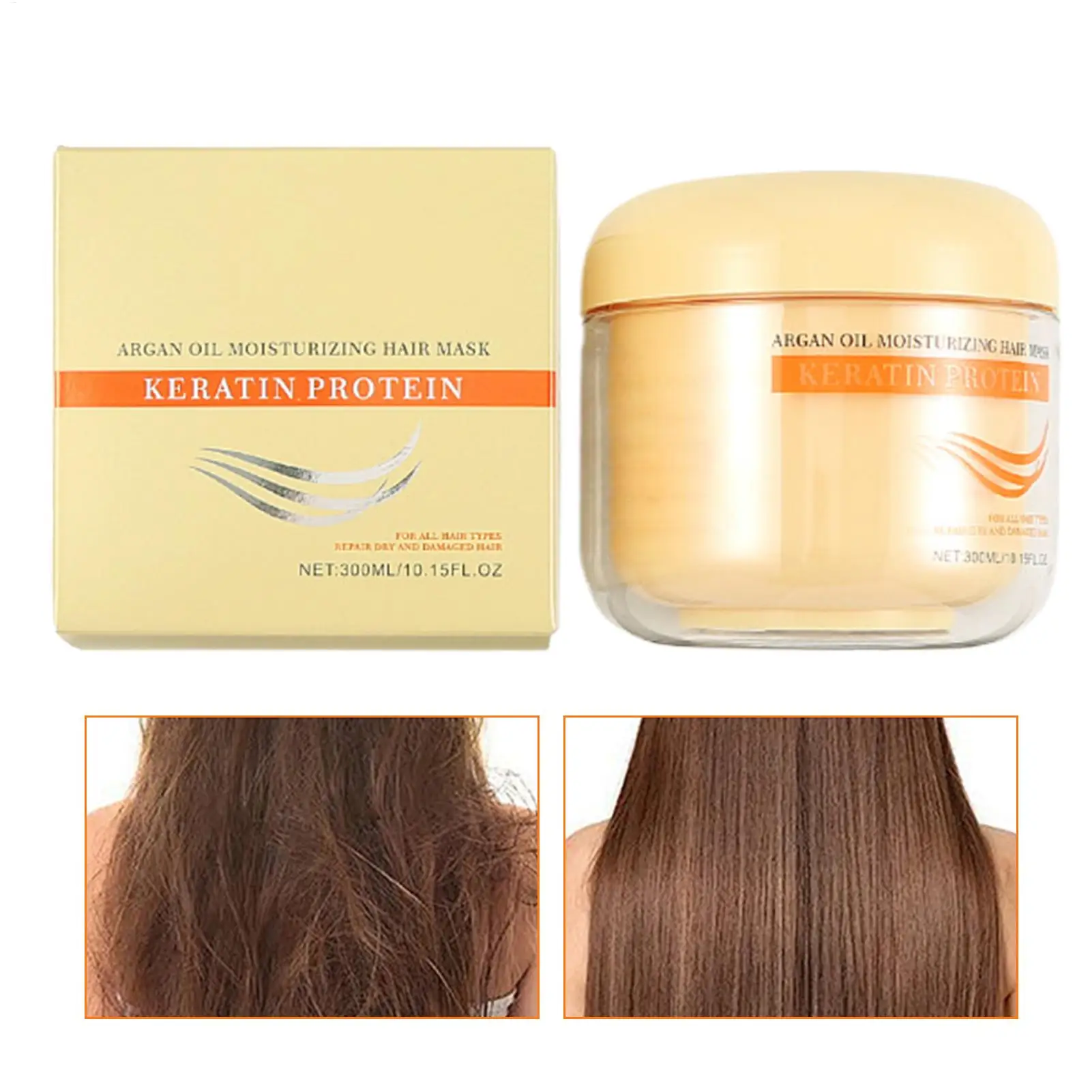 Maschera per Capelli per Condizionamento Profondo 300ml, Riparazione Idratante Nutriente per Doppie Punte e Rotture, Trattamento Idratante per Uso Domestico - immagine 2