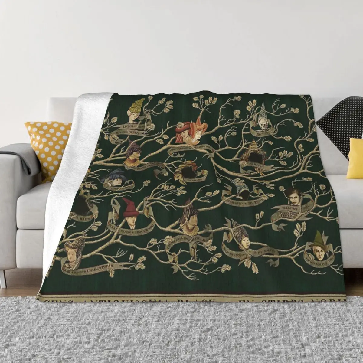 Noble House Of Black Family Tree Blanket Bedspread On The Bed Girl Bed Covers For Kids 1