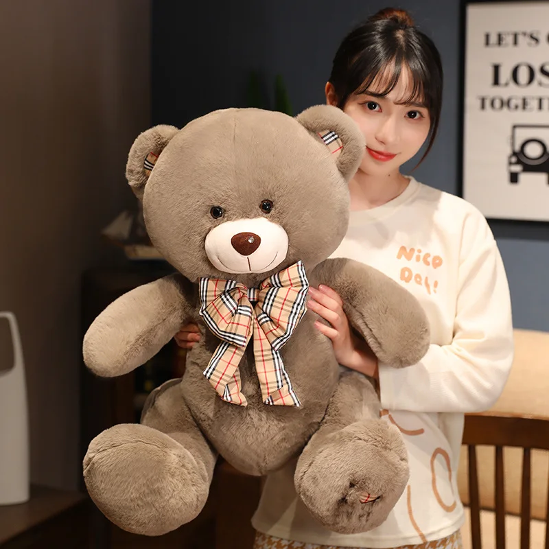 

New 30/40/50cm Kawaii Teddy Bear With Bow Tie Stuffed Animal Plush Toy Soft Plushie Pillow Doll For Girls Children Birthday Gift