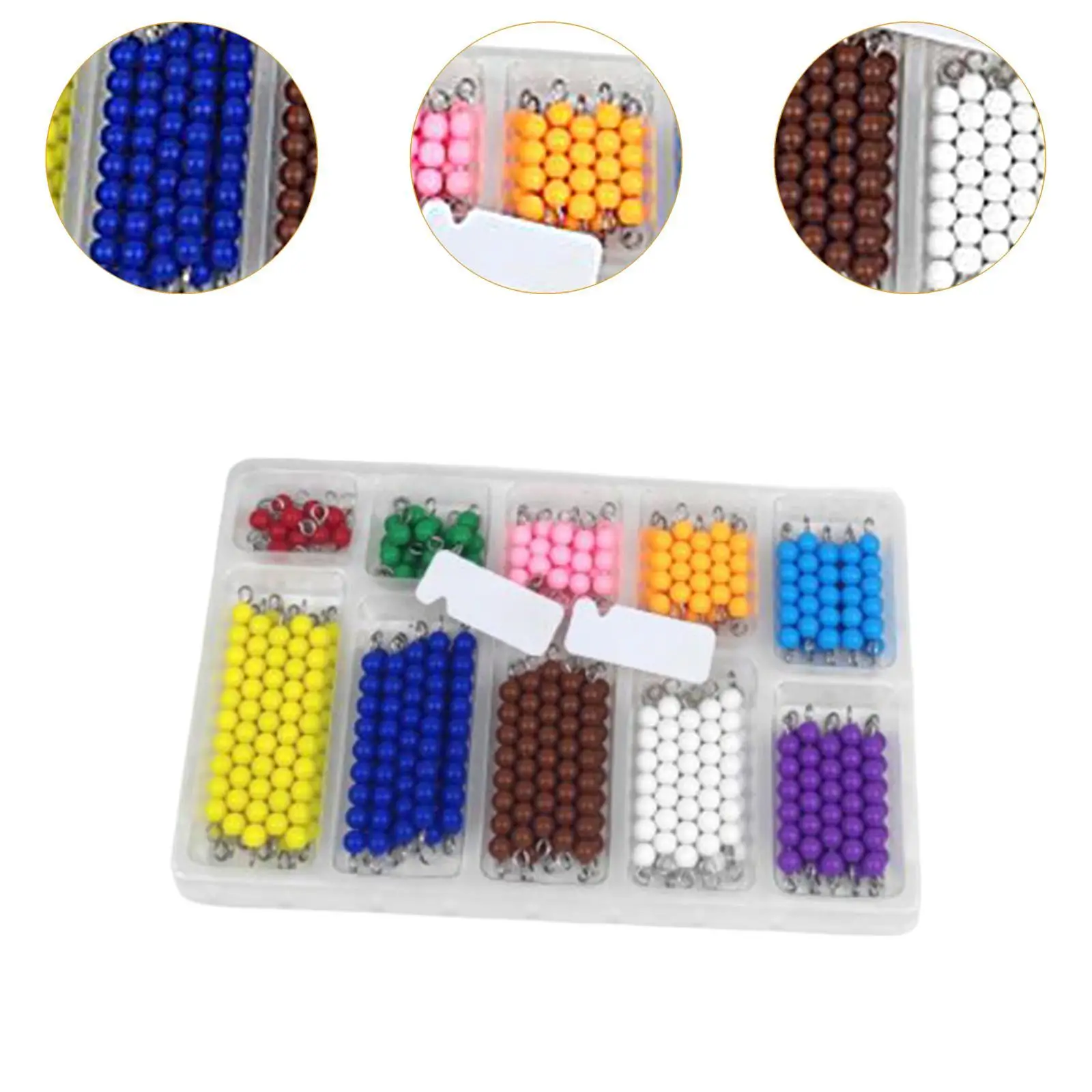 Wooden Math Teaching Toys Montessori Checker Board Beads Mathematics Teaching Aid Number Counting Preschool Learning Toy for Boys Girls Children Kids