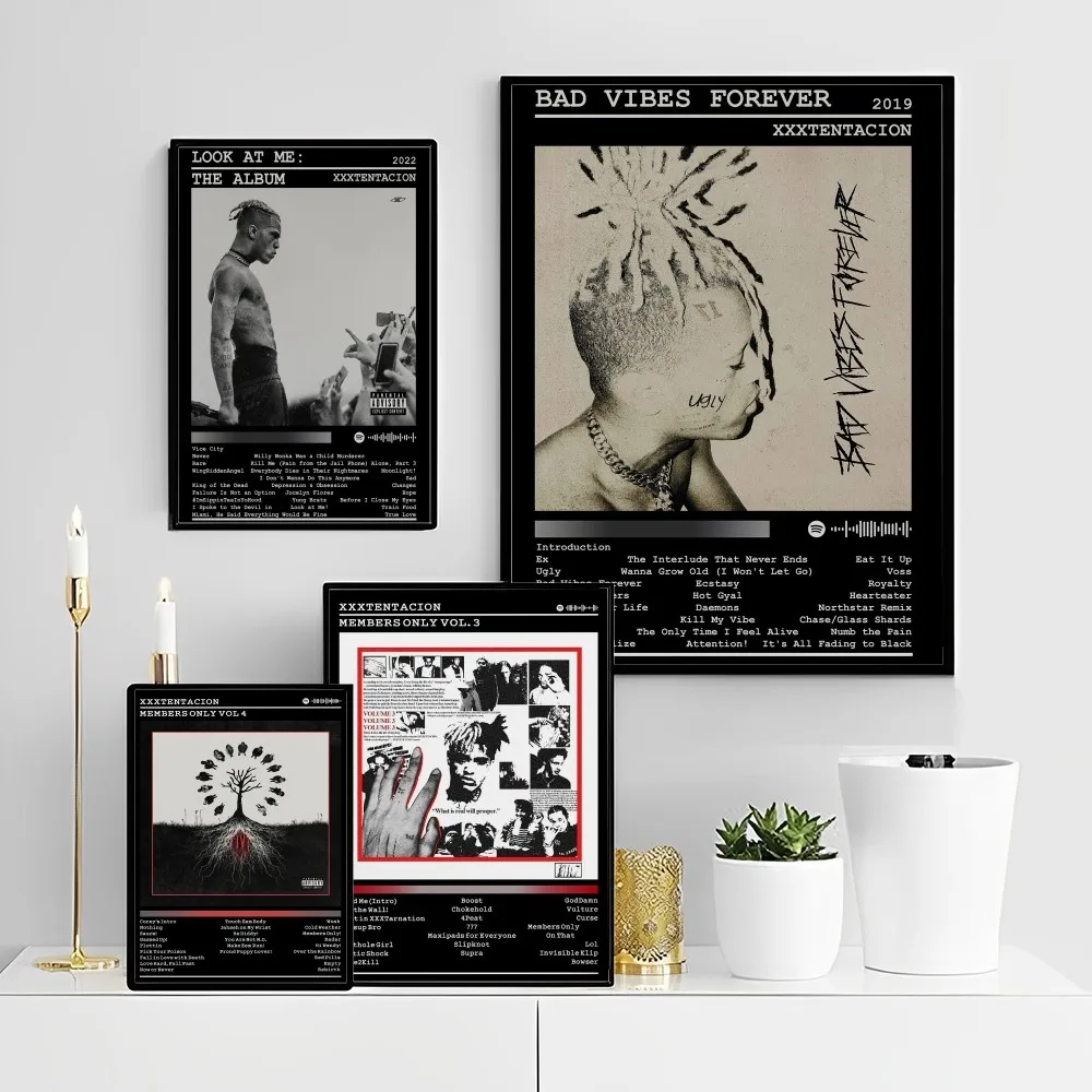 Wall Sticker Hip Hop Z-XXXTentacion Movie Sticky Fancy For Living Room Bar Decoration Vintage Decorative Painting- vintage posters,poster prints,movie poster