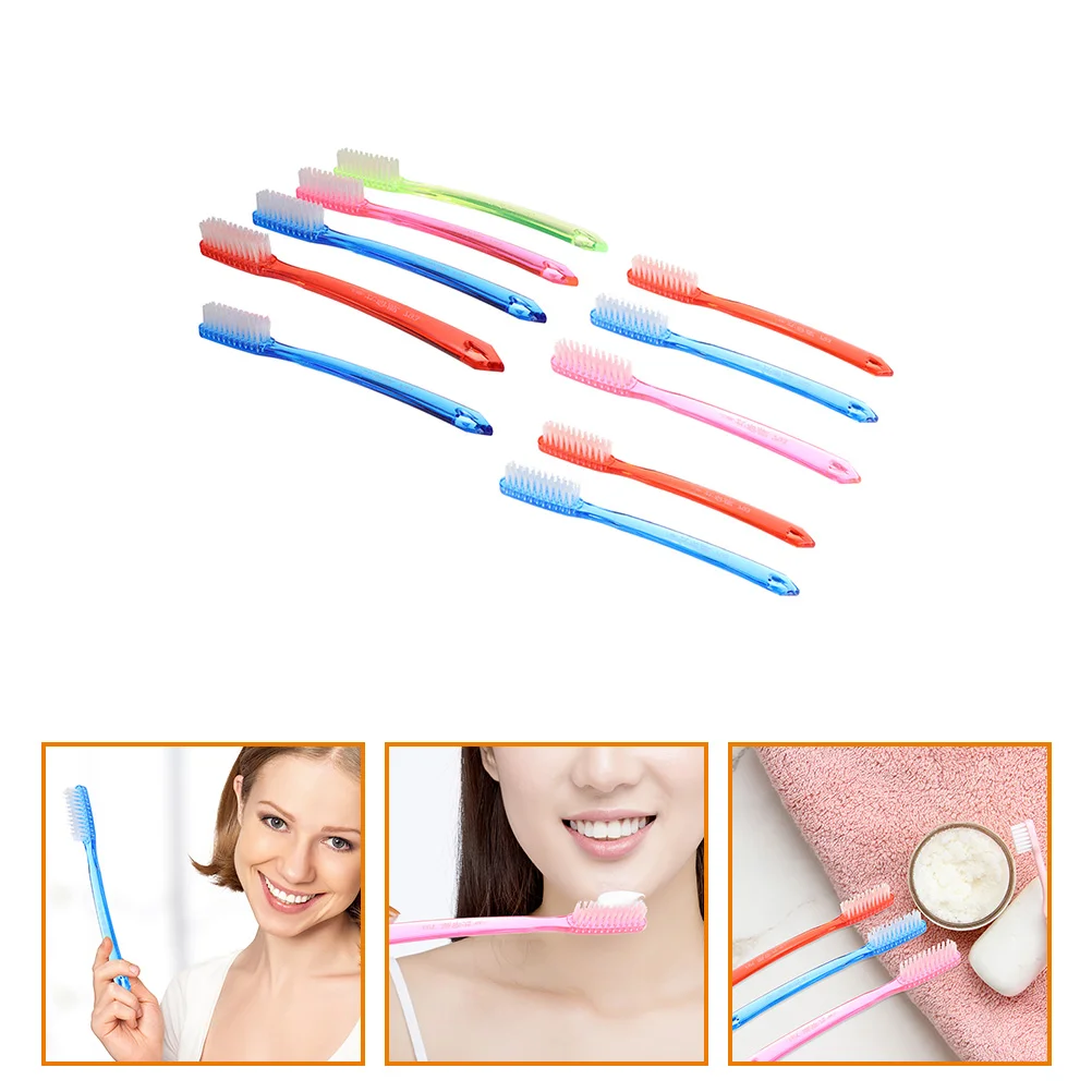 성인용 여행용 칫솔, 단단한 강모 브러시, 수동 청소 브러시, 무작위 스타일