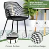 Modern Dining Chairs Set of 4 - Black Arm Chair with 15" High Backrest, Powder-Coated Metal Legs, Anti-slip Foot Pads 5