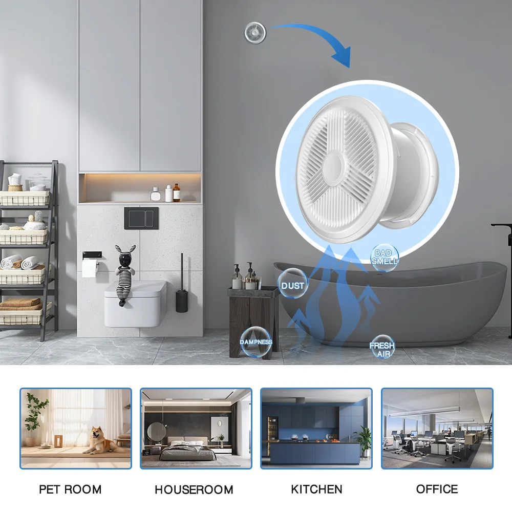 Eco Friendly Two Way Banheiro Exaustor, ventilador