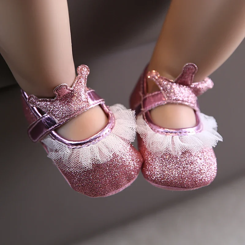 New Summer Fashion Newborn Pink Baby Shoes Non-slip Cloth Bottom Shoes Girl Elegant Breathable Leisure Baby First Walking Shoes 2