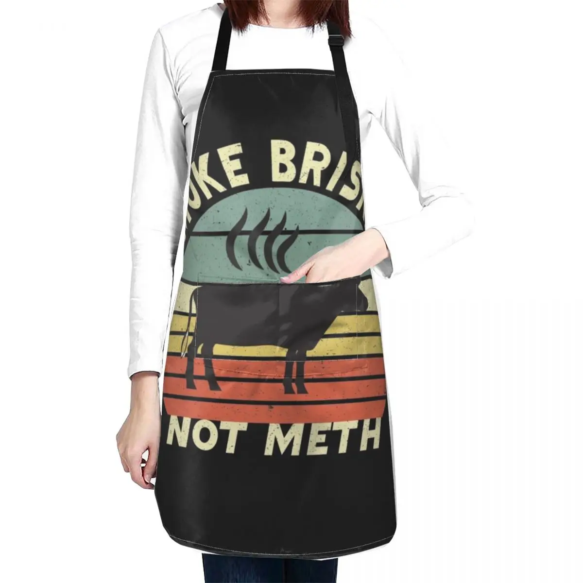 

Vintage Father's Day Gift Smoke Brisket Not Meth Apron Children'S Apron apron custom logo Utensils For Kitchen