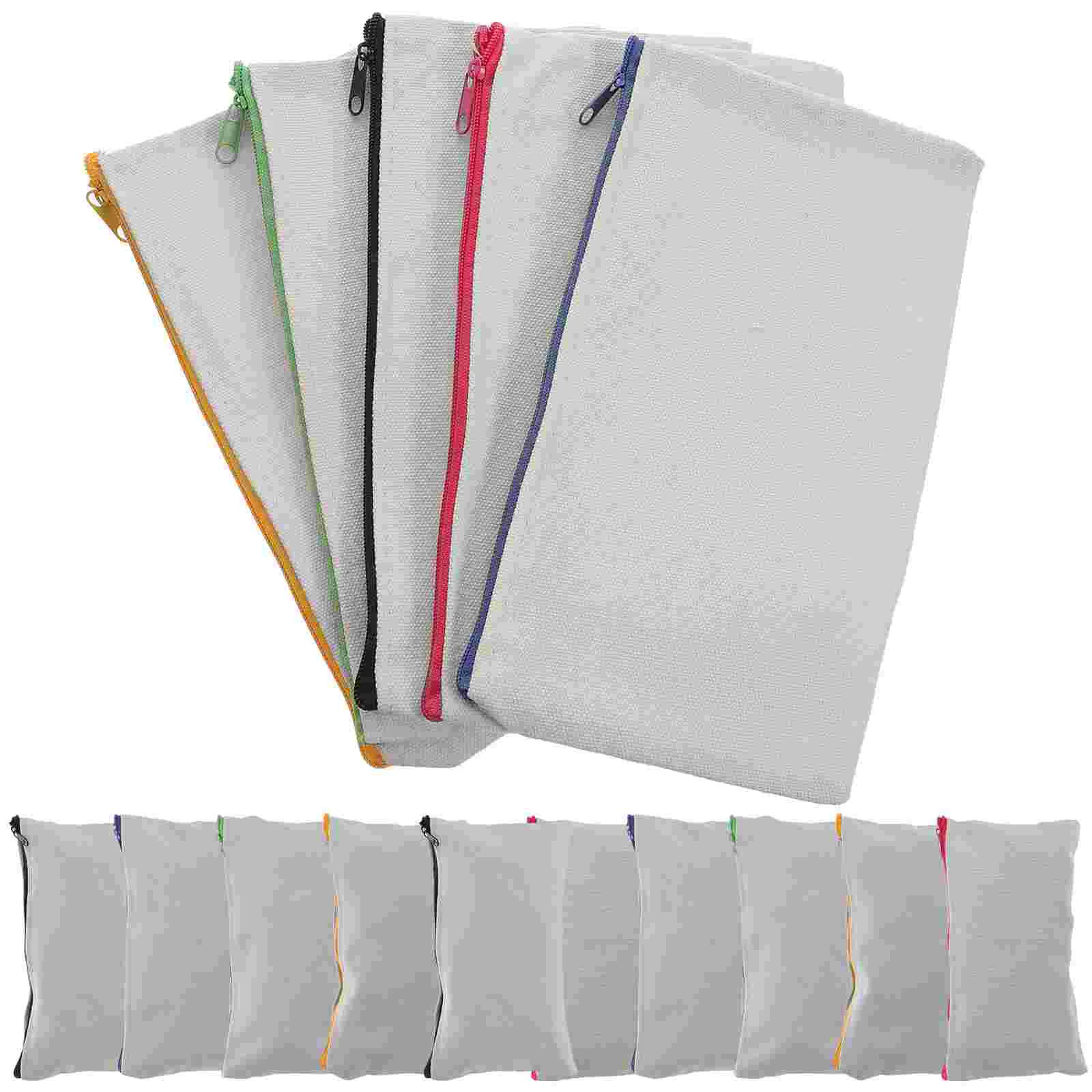 

15 Pcs Sublimation Pencil Case Travel Makeup Bag DIY Zipper Toiletry Transport Heat Transfer Canvas Girl Blanks Pouch