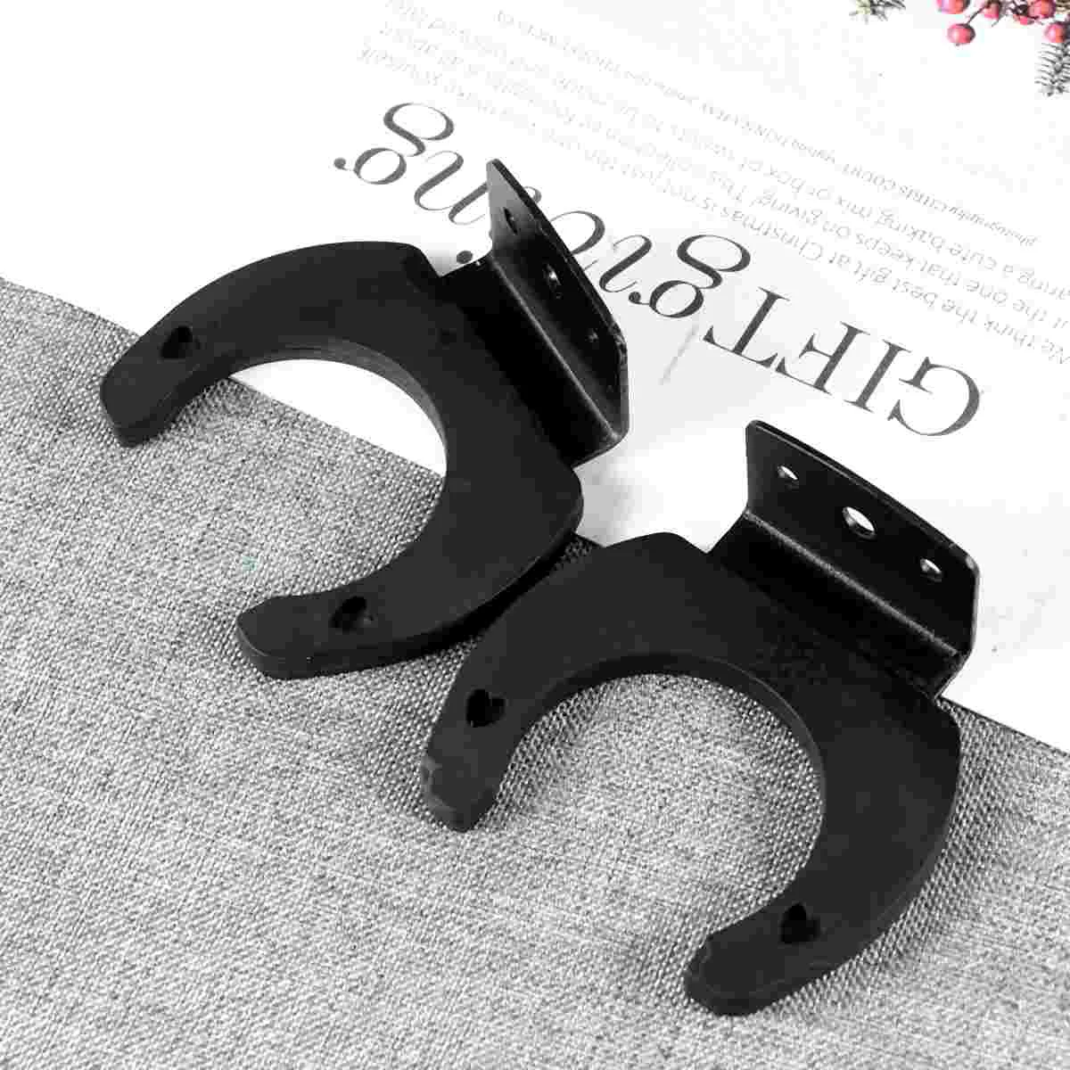 

2 PCS Microphone Wall Hangers Rack Wall Mount Hook Holder Rack Bracket (Black)