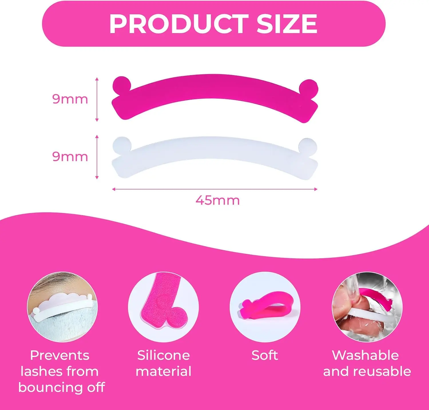리뷰티 4피스 속눈썹 리프트 리본 실리콘 라쉬 리프트 로드 및 재사용 가능한 펌 리본 라쉬 리프트 도구 (가정용, 속눈썹 손상 방지)