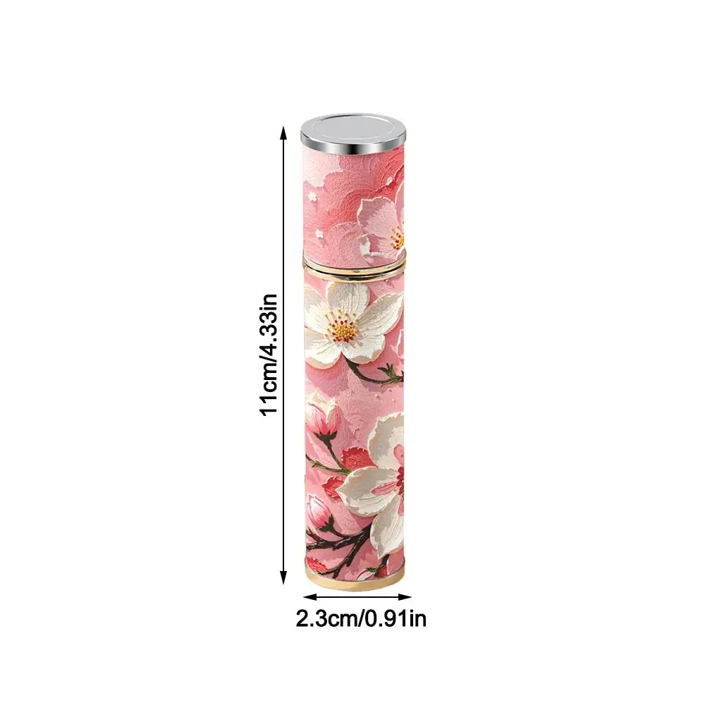 Fashion PU Leather Perfume Bottle Floral 10ml Cosmetic Container Empty Leak-proof Perfume Atomizer Bottle Travel