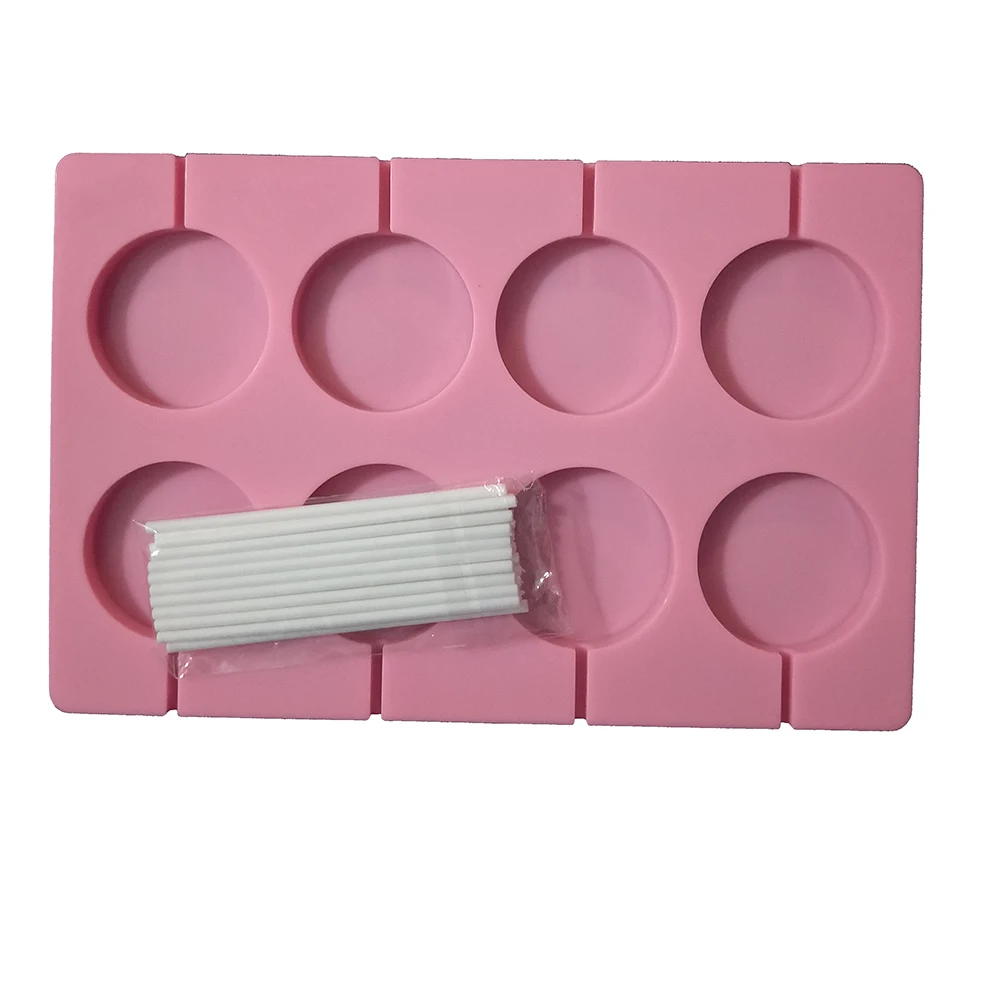

1 Pcs Ice Cookie Biscuit Mold Pan Silicone Cake Molds Pudding Jelly Candy Cake Chocolate Soap Bakeware Round Lollipop Mould