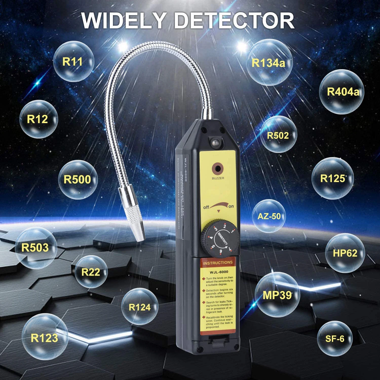 Refrigerant Freon Leak Detector Halogen Gas Air Monitor for HFCs CFCs CFCs Halogen R134a R410a R22a Air Condition HVAC