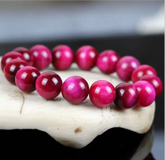 

10mm rose Tiger's eye Gemstone Mala Stretchy Bracelets Minimalist Party Wrap Trendy Chain Casual Jewelry Lovers Unisex