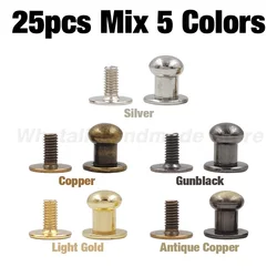 20 Sets Decorative Metal Alloy Rivet Spikes for DIY Crafts and Leather Accessories (25pcs Mix 5 Colors)