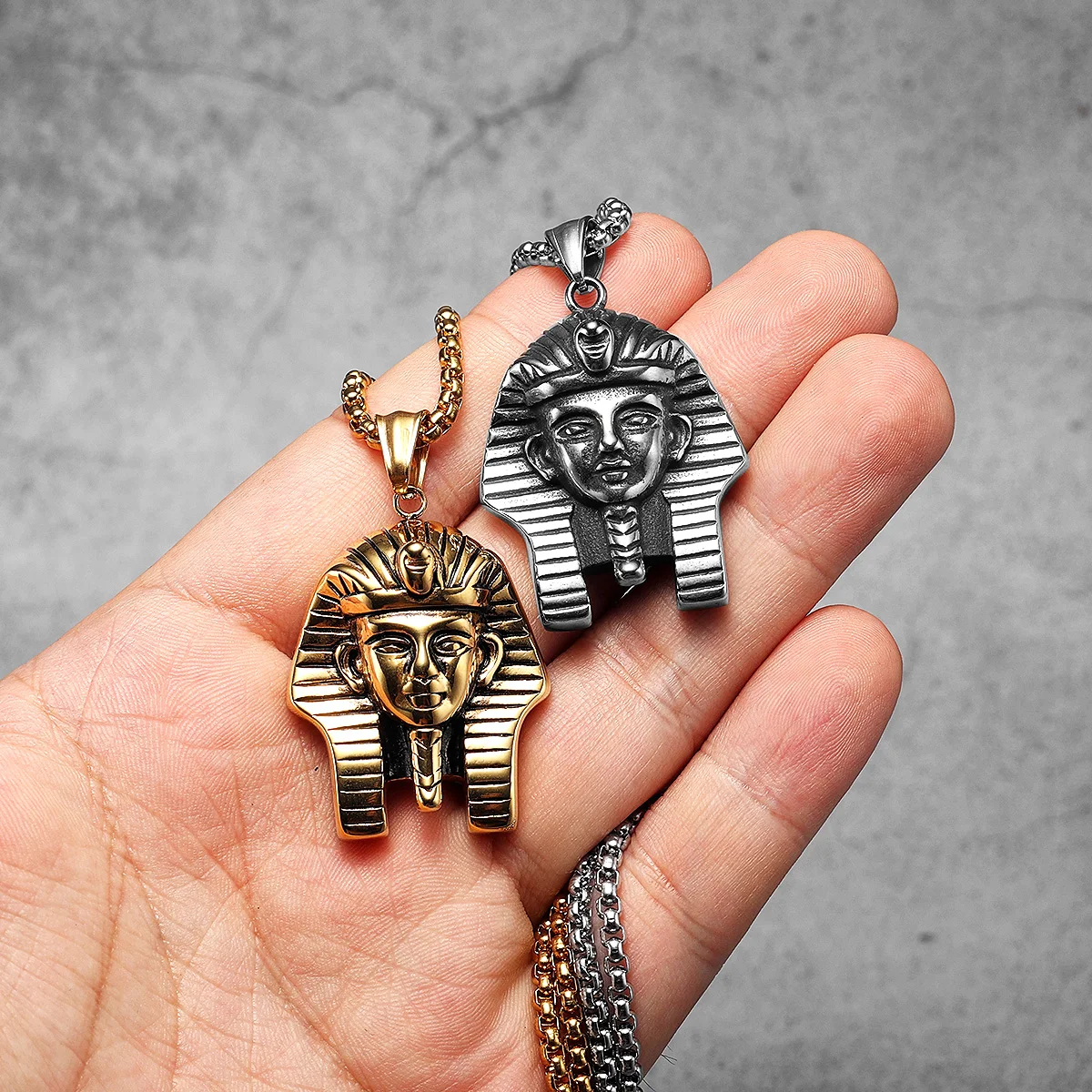 Egypt Pharaoh Sphinx Stainless Steel Men Necklaces Pendant Chain Powerful Amulet Cool Things For Women Jewelry Gift Wholesale
