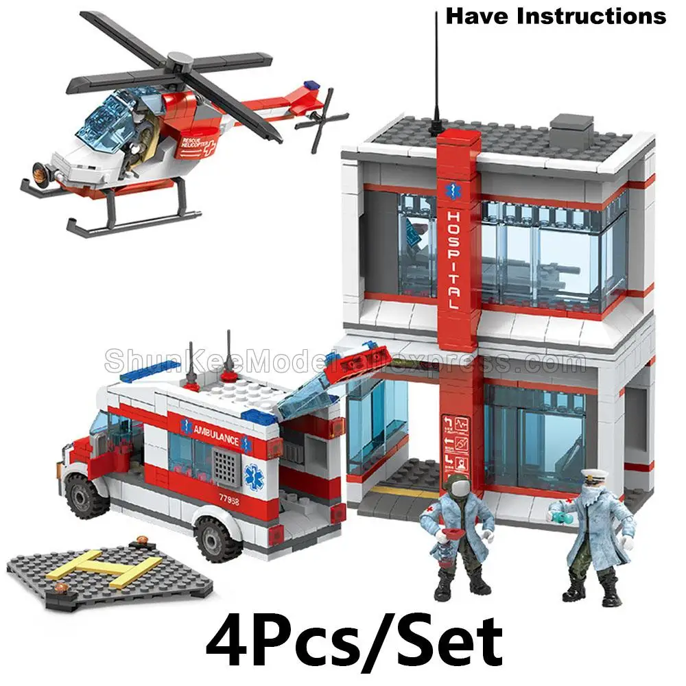 

4PCS Surgeon Call Of Military Combat Scene Special Force Soldiers Action Figure Army Weapon Gun Vest Building Blocks Toy For Boy