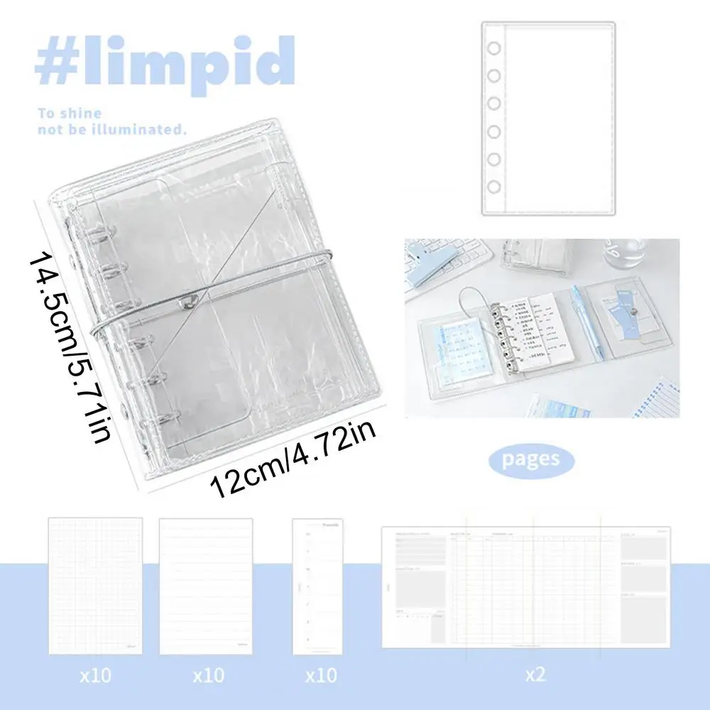 Compact Refillable Tri-Fold Accordion Journal with Clear PVC Cover