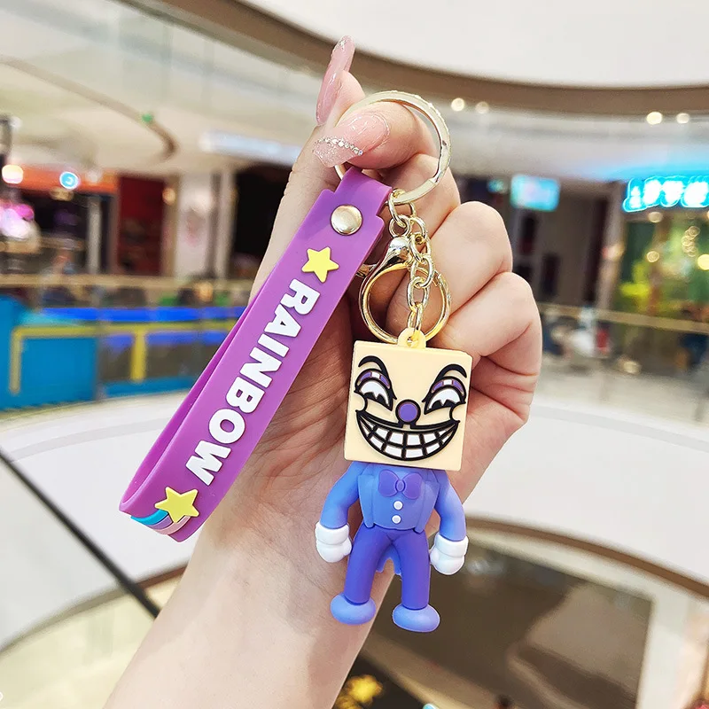 6.5cm Game Cuphead Mugman The Devil King Dice Keychain Cup Head Key Chains  Pendant Key Holder Accessories