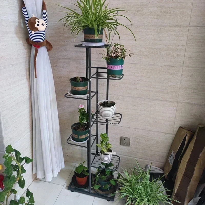 Nordic Iron Home Plant Shelves Indoor Flowerpot Shelf Multi-layer Succulent Stand for Flowers Living Room Display Storage Rack