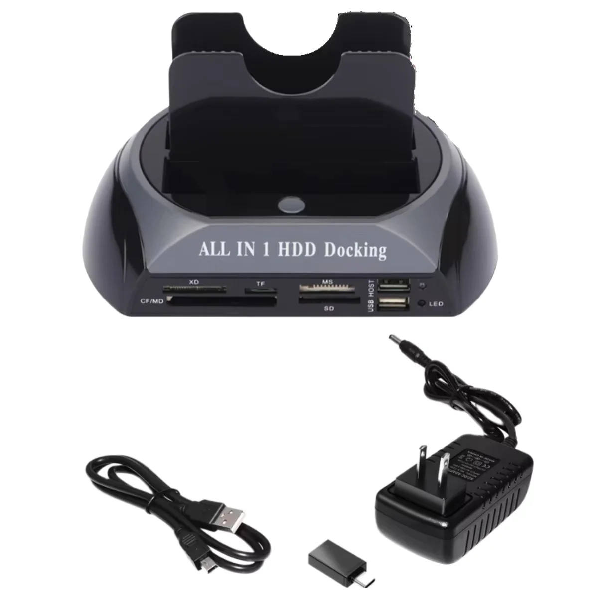 듀얼 베이 USB 2.0 도킹 스테이션 카드 리더기 IDE SATA eSATA 올인원 하드 드라이브 복제 기능으로 간편한 데이터 관리