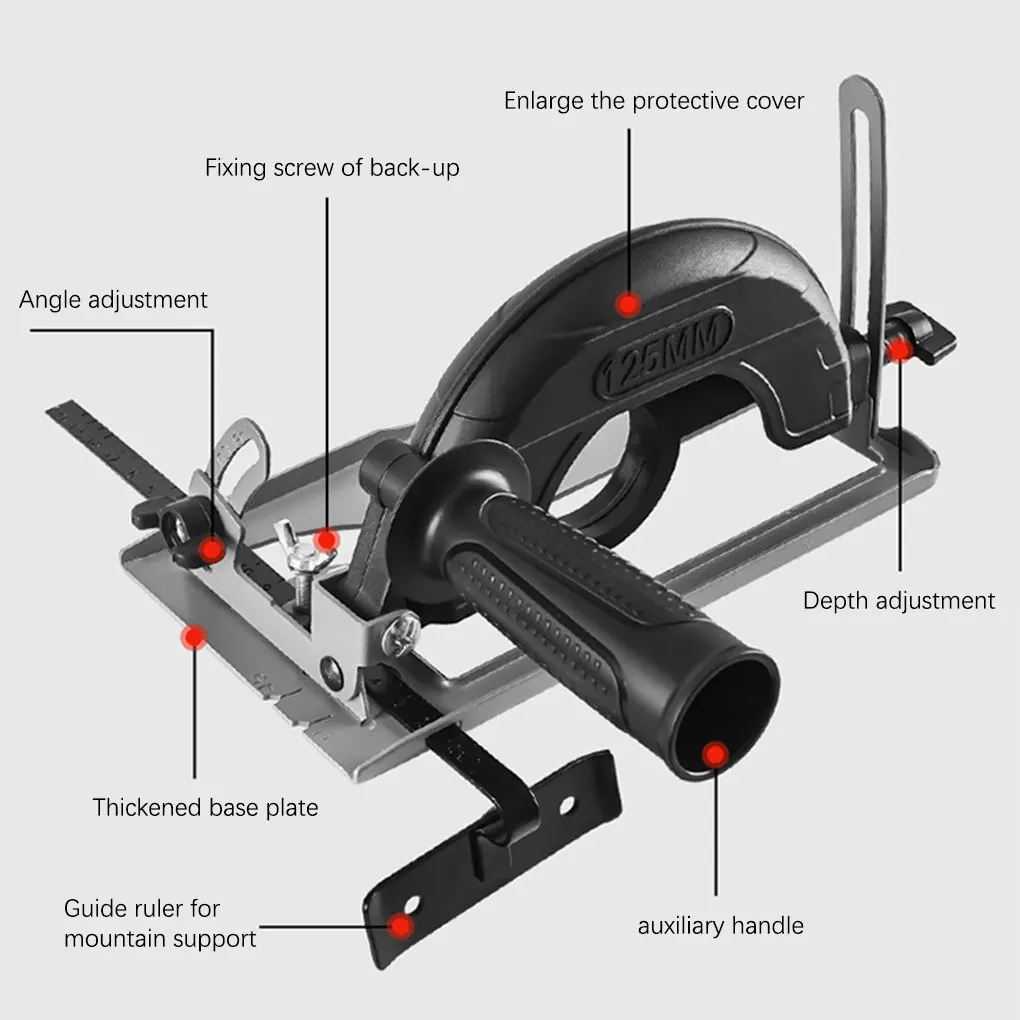 Plastic Angle Grinder Base Portable Anti-skid Handled 0-45 Degree Depth Adjustable Accurate Woodworking Bracket images - 6