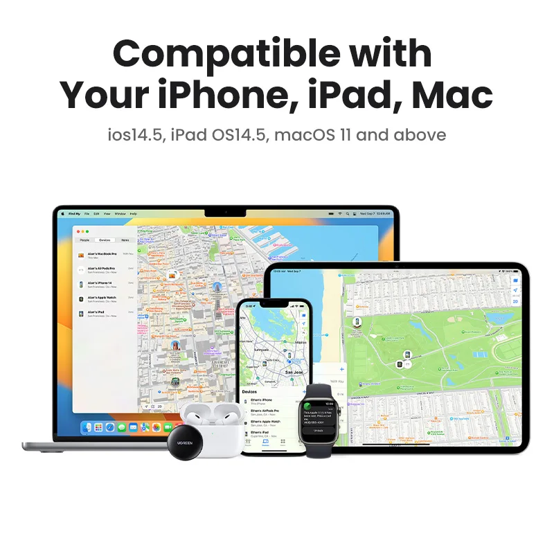 Ugreen Mini Tracker Beveiliging Smarttrack Smarttag Met Apple Vind Mijn Sleutel Bluetooth Finder Voor Auto Motorfiets Mfi Locator