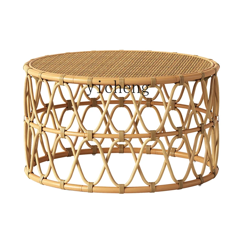 

XL Rattan Tea Table Southeast Asian B & B Living Room Real Rattan Combination Side Table
