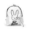 Hip Hop Youthful Bad bunny Notebook School Bags Notebook Backpacks 3D Print Oxford Waterproof Key Chain Small Travel Bags 1