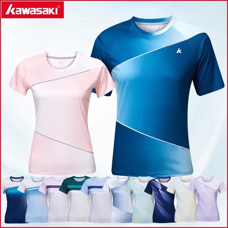 Badminton polo clothes, volleyball tennis suits,short sleeve men's women's quick dry competition t-shirts B1959