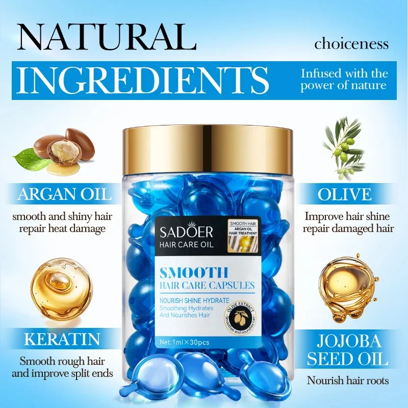 Magic Hair Vitamin Capsule Keratin Oil Fast Restore Hair Soft Smooth Shiny Deep Moisturizer Frizzy Dry Scalp Care Products
