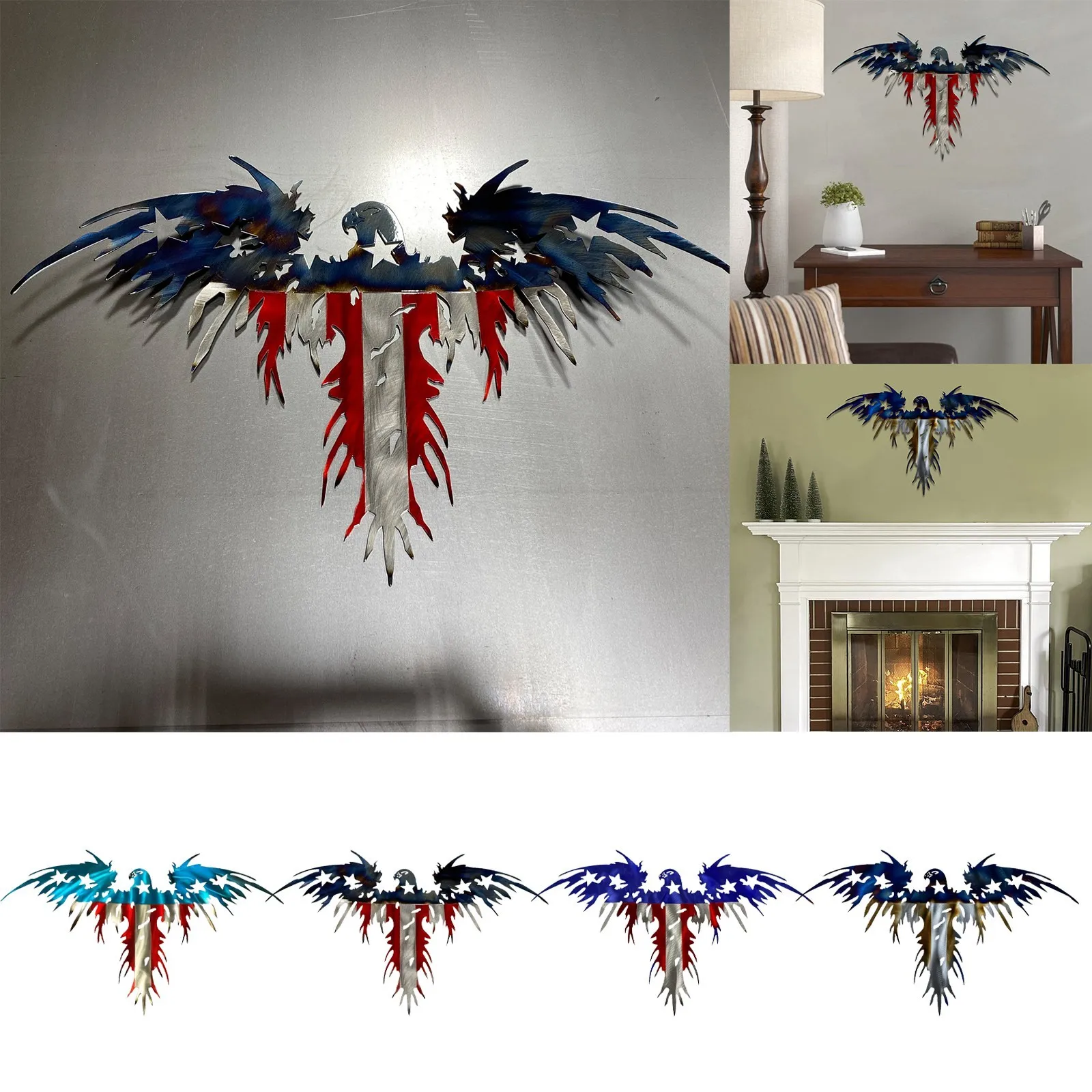 

Flag Wall Hanging Pendant Patriot Independence Day Decoration Metal Crafts Art Pendant Decoration July 4th Patriotic Ornament
