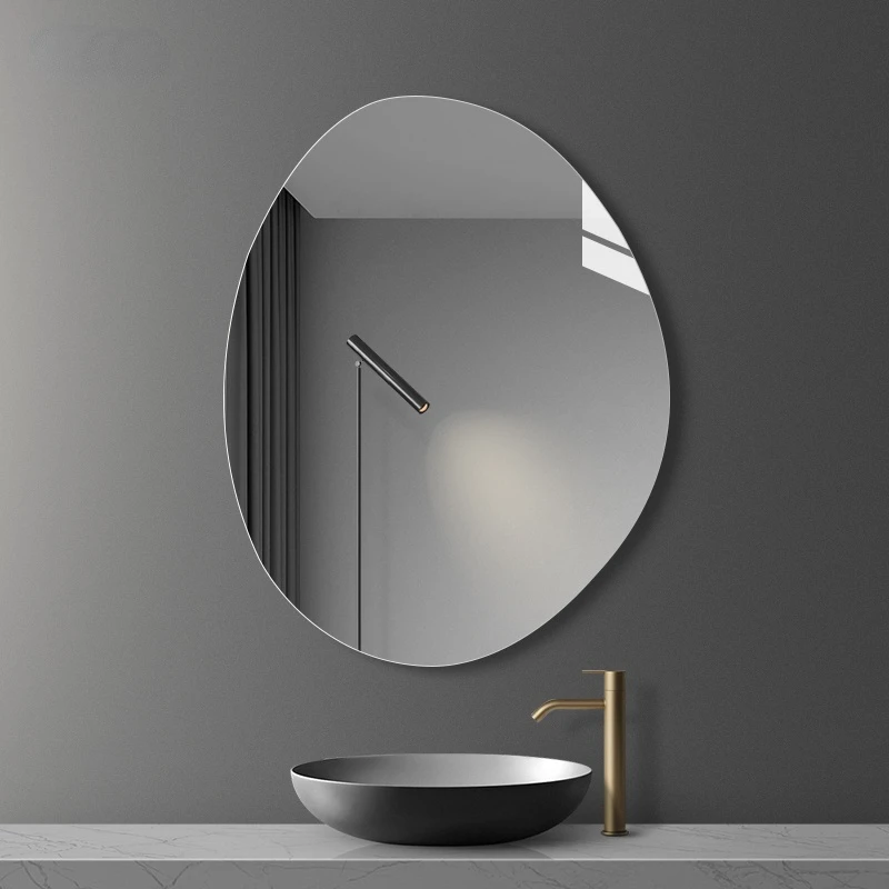 

Large Bathroom Mirror Wall Mounted Irregular Toilet Vanity Mirror Makeup Aesthetic Espelho Para Banheiro Shower Mirror EB5BM