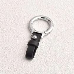 Premium Leather Keychain Pendant - Stylish & Durable Accessory (Silver)
