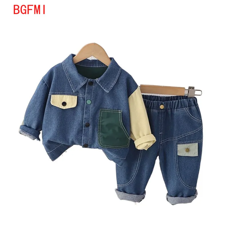 

Spring Autumn Outerwear Korean Baby Clothes Wears for Kids Boys Denim Coat Jeans Two-piece Suit Kids Girl Clothes 1-5T