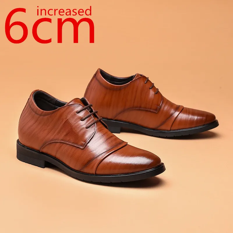 Increase 9cm Male Inner Heightening Men Shoes British Formal Leather Shoe Heightening Elevator Office Oxford Shoes Wedding