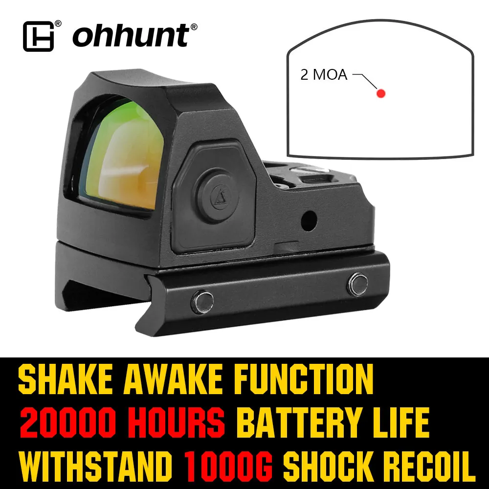 

ohhunt Red Dot Scope 2 MOA Collimator Sight 20mm Scope Hunting Holographic Optics Sight