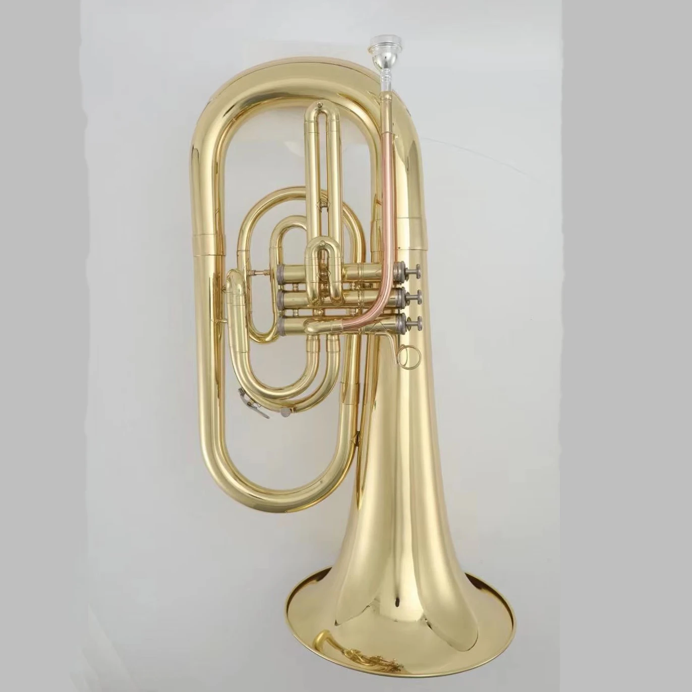 

High quality Bb tuning 3 piston gold lacquer stainless valve marching french horn