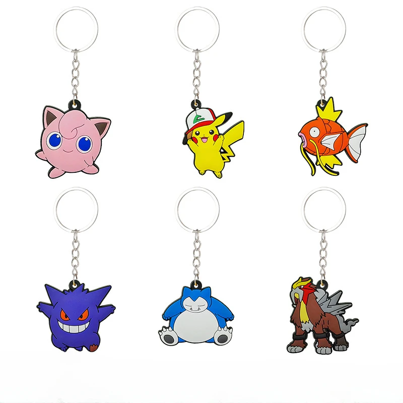 

New Kawaii Anime Cartoon Pokemon Keychain Cute Action Figures Pikachu Ring Backpack Pendant Ornaments Jewelry Gifts for Friends