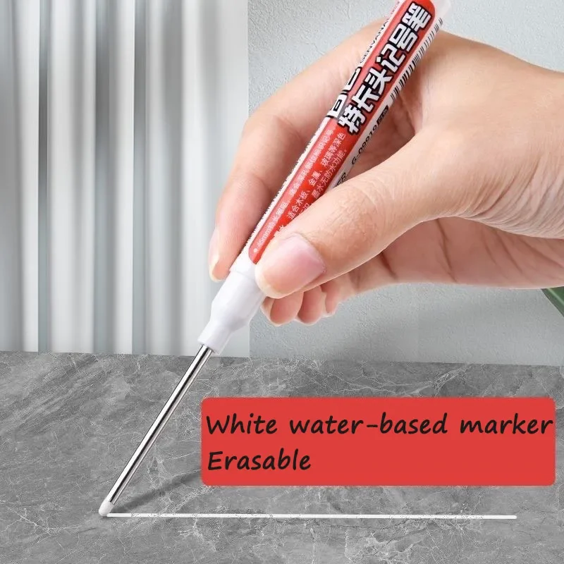 7/8/9/10PCS White Water-Based Long-Tip Marker, 45MM Multi-functional Deep Hole Marker Pens, 1.0MM Fiber Nib 3